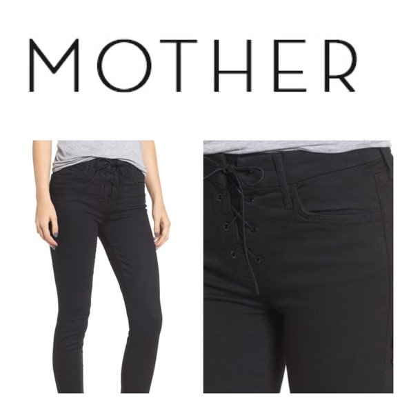 Anthropologie Denim - MOTHER High-Waist Tie Up 'Looker' Skinny Jeans